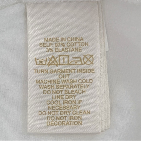 KATE Spade Flutter Sleeve cotton stretch White Top Girls Large - Picture 7 of 8